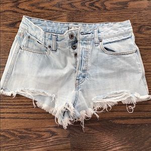 Free People High Rise Denim Cutoffs